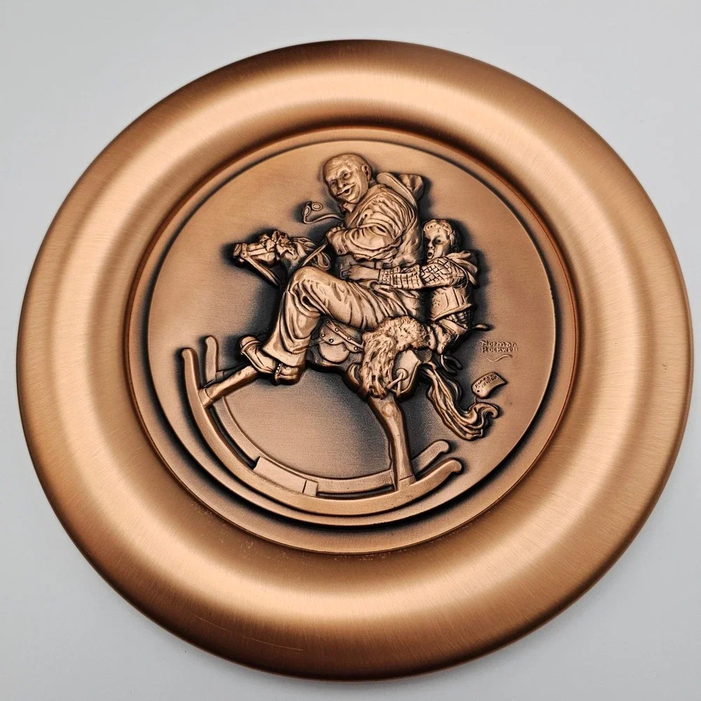 Norman Rockwell Memory Album and Buttergirl Collector‎ Plate Set Copper